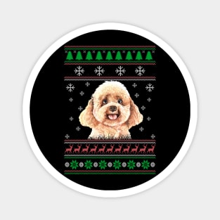 Cute Poodle Dog Lover Ugly Christmas Sweater For Women And Men Funny Gifts Magnet